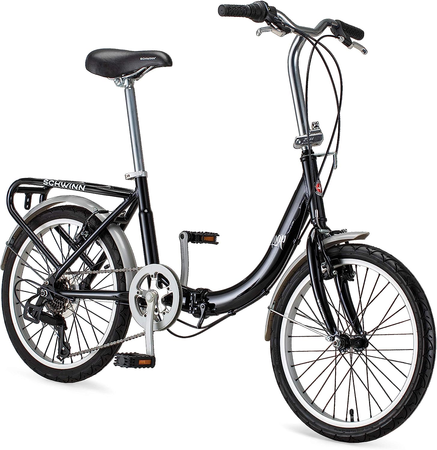 Schwinn Loop Adult Folding Bike for Men and Women, 20 inch Wheels, 7 Speed Drivetrain
