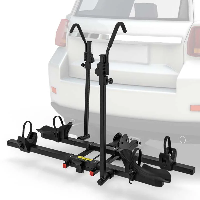 2 Inch Foldable Hitch Mount Bike Rack 2 Bikes Platform Style Carrier With Tilt Able Design For Easy Trunk Access