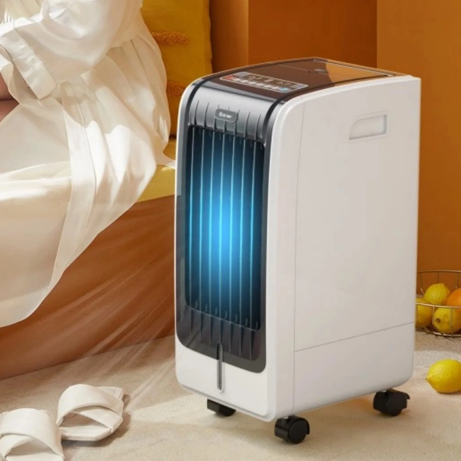 Portable Cooling Evaporative Fan with 3 Speed and 8H Timer Function 110V (White)