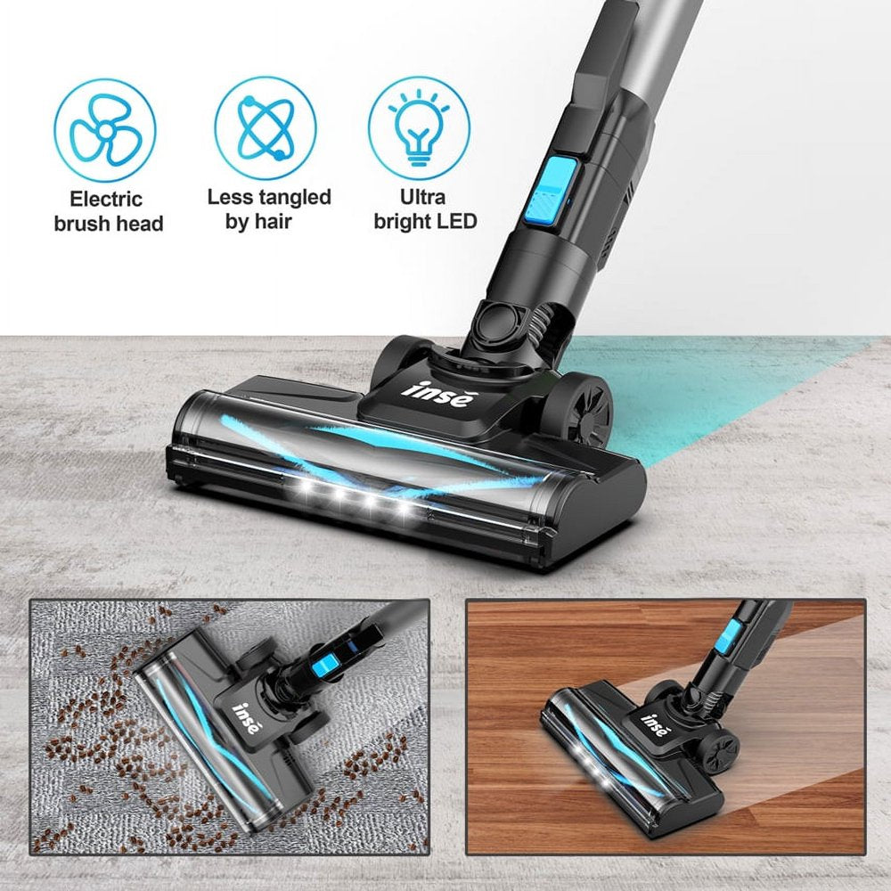 INSE Cordless Vacuum Cleaner, 6 in 1 Powerful Suction Lightweight Stick Vacuum
