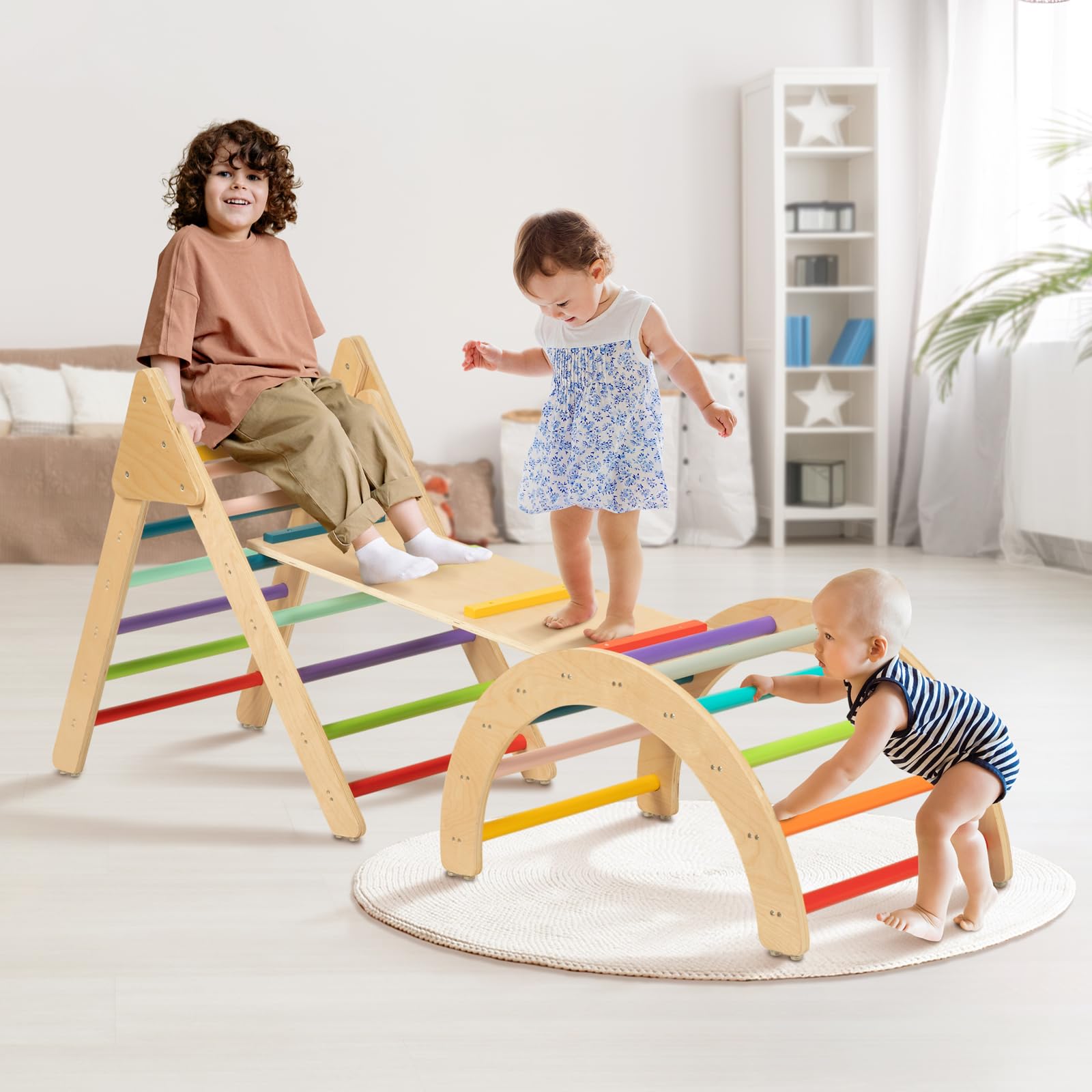 TOOKYLAND Toddler Rainbow Climbing Playground