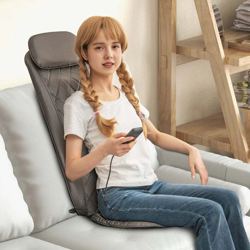 Rolling Shiatsu Full Back Massager Chair Pad Massage Seat Cushion With Heat Amp Vibration Removable Neck Pillow Amp Back Flap - Comfortable And Ergonomic Design