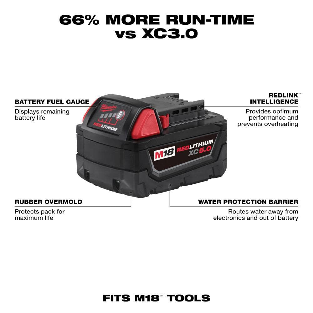 M18 REDLITHIUM XC 5.0Ah Extended Capacity Battery Pack 48-11-1850 from