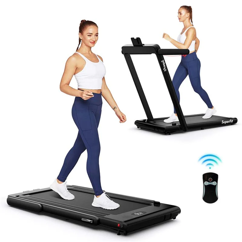 25Hp 2 In 1 Folding Under Desk Treadmill With Speaker App Remote Control Portable Walking Jogging Machine For Home Gym Office
