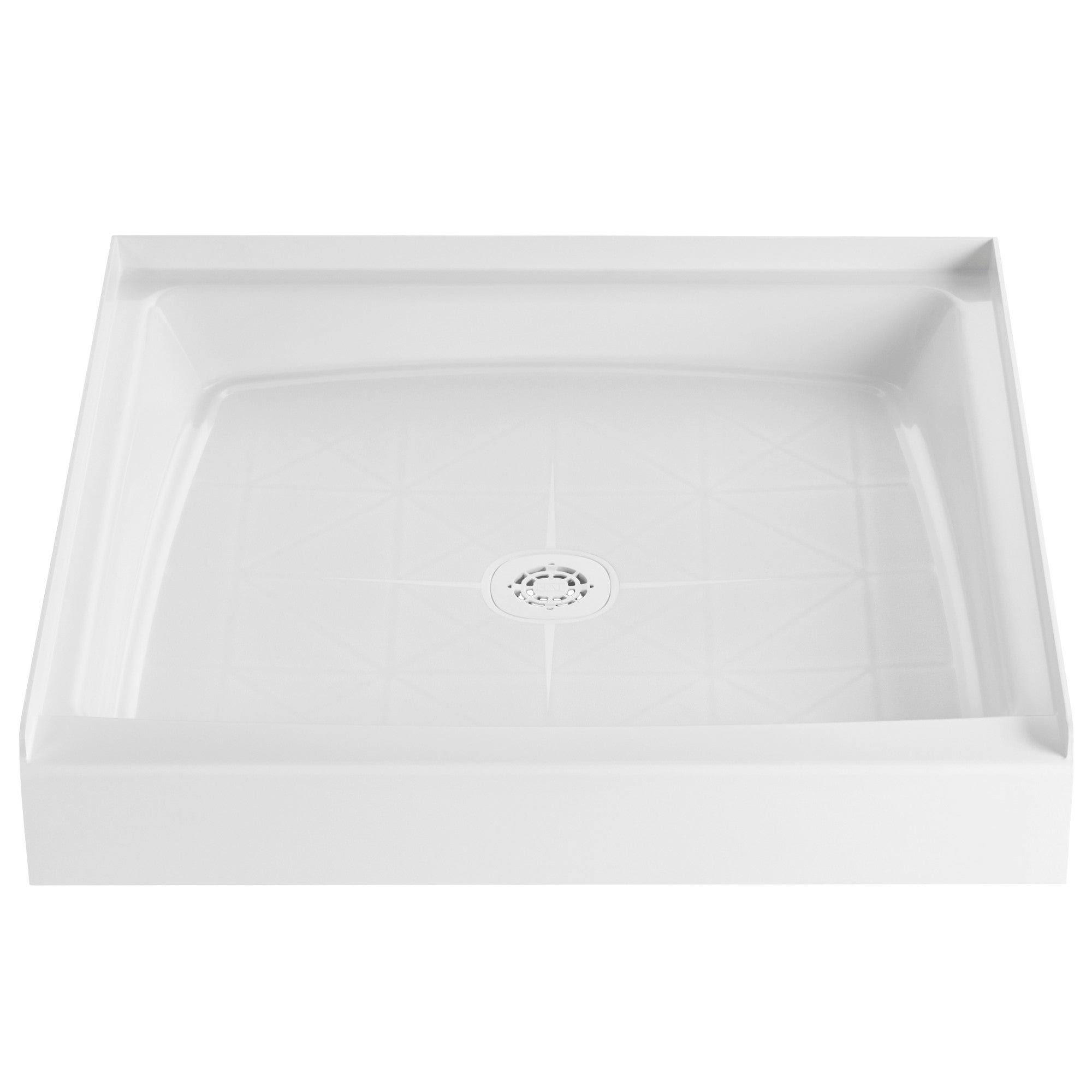 ProFlo 32��� x 32��� White Shower Pan with Strainer, Slip-Resistant, Durable Composite