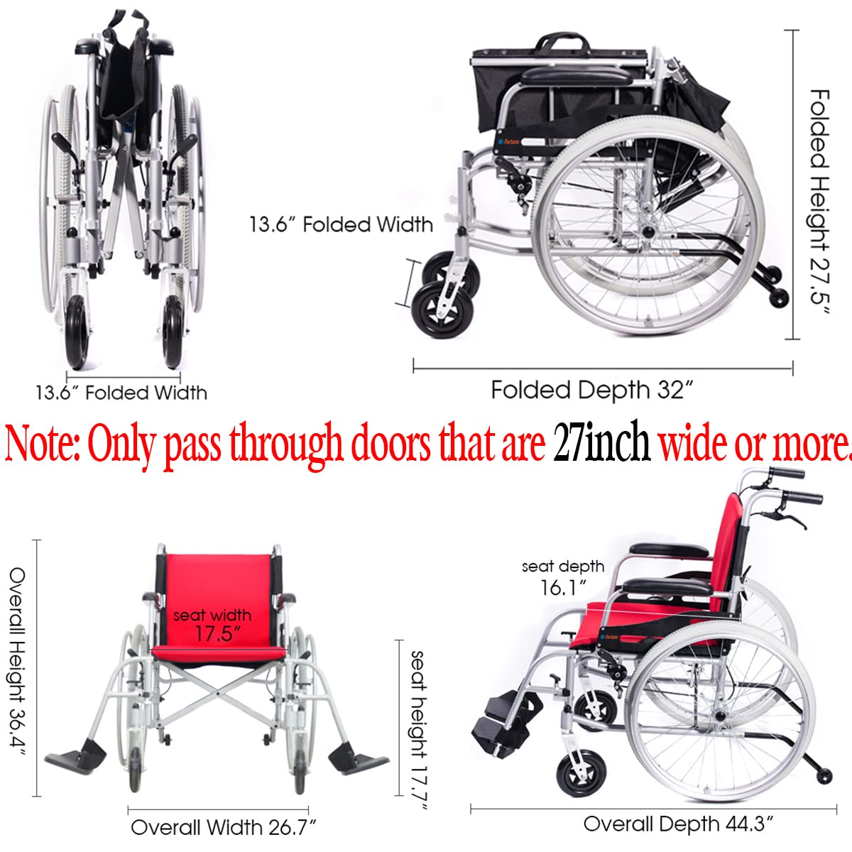 Hi Fortune Lightweight Wheelchair Armrests Magnesium