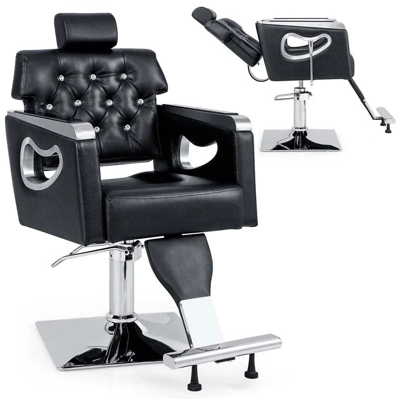 Modern Reclining Barber Chair Adjustable Swivel Spa Makeup Tattoo Salon Chair Hydraulic Hair Styling Chair - Comfortable And Ergonomic Design