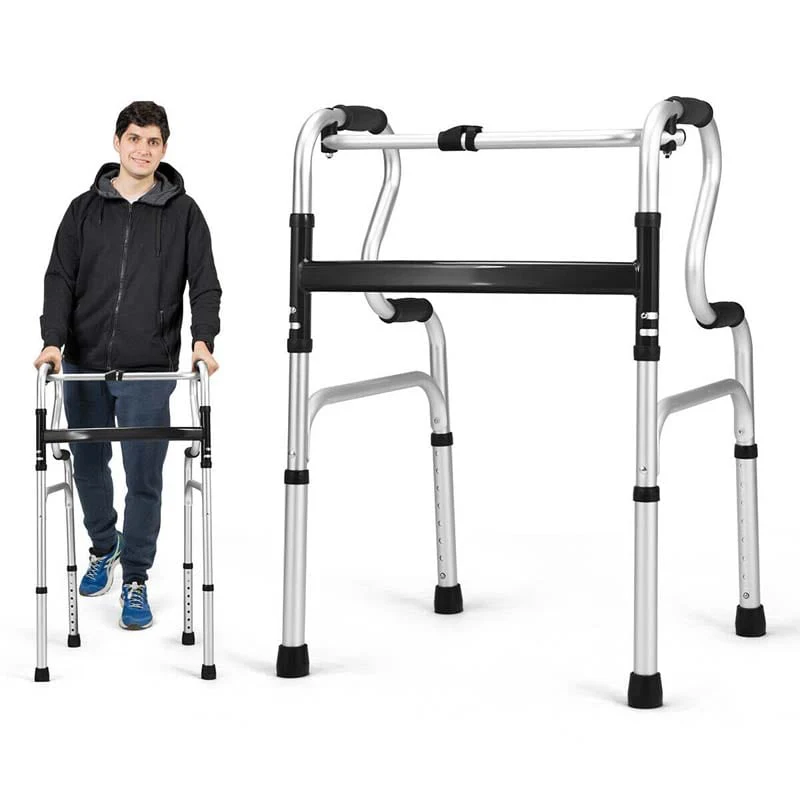 3 In 1 Stand Assist Folding Walker 400Lbs Heavy Duty Walking Mobility Aid Height Adjustable Narrow Drive Walker