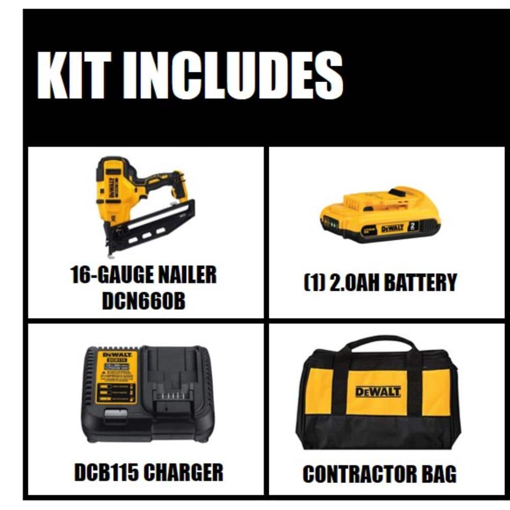 20V MAX XR 16-Gauge Cordless Angled Finish Nailer Kit DCN660D1