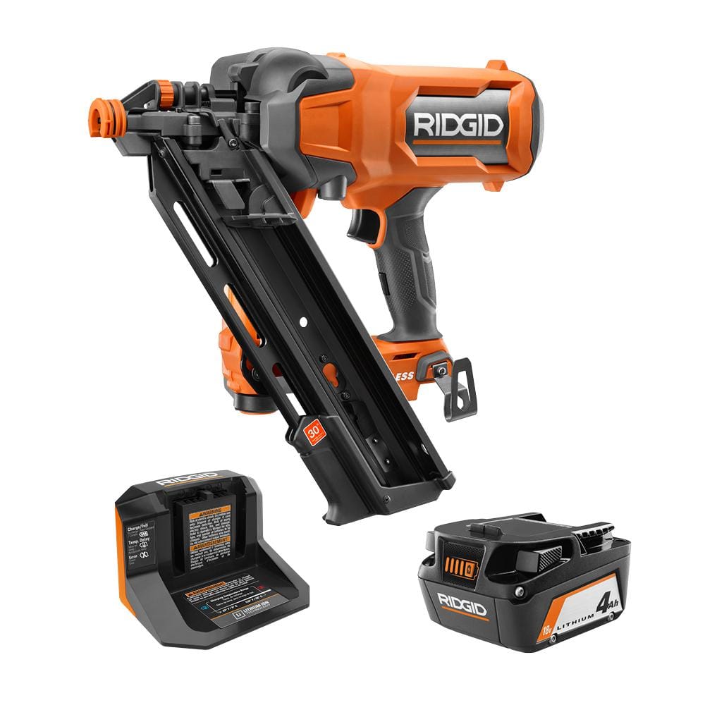 18V Brushless Cordless 30-Degree Framing Nailer Kit with 4.0 Ah Battery and Charger R09895KN