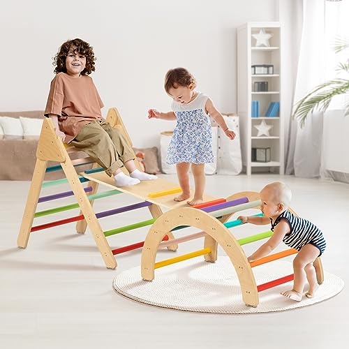 TOOKYLAND Toddler Rainbow Climbing Playground