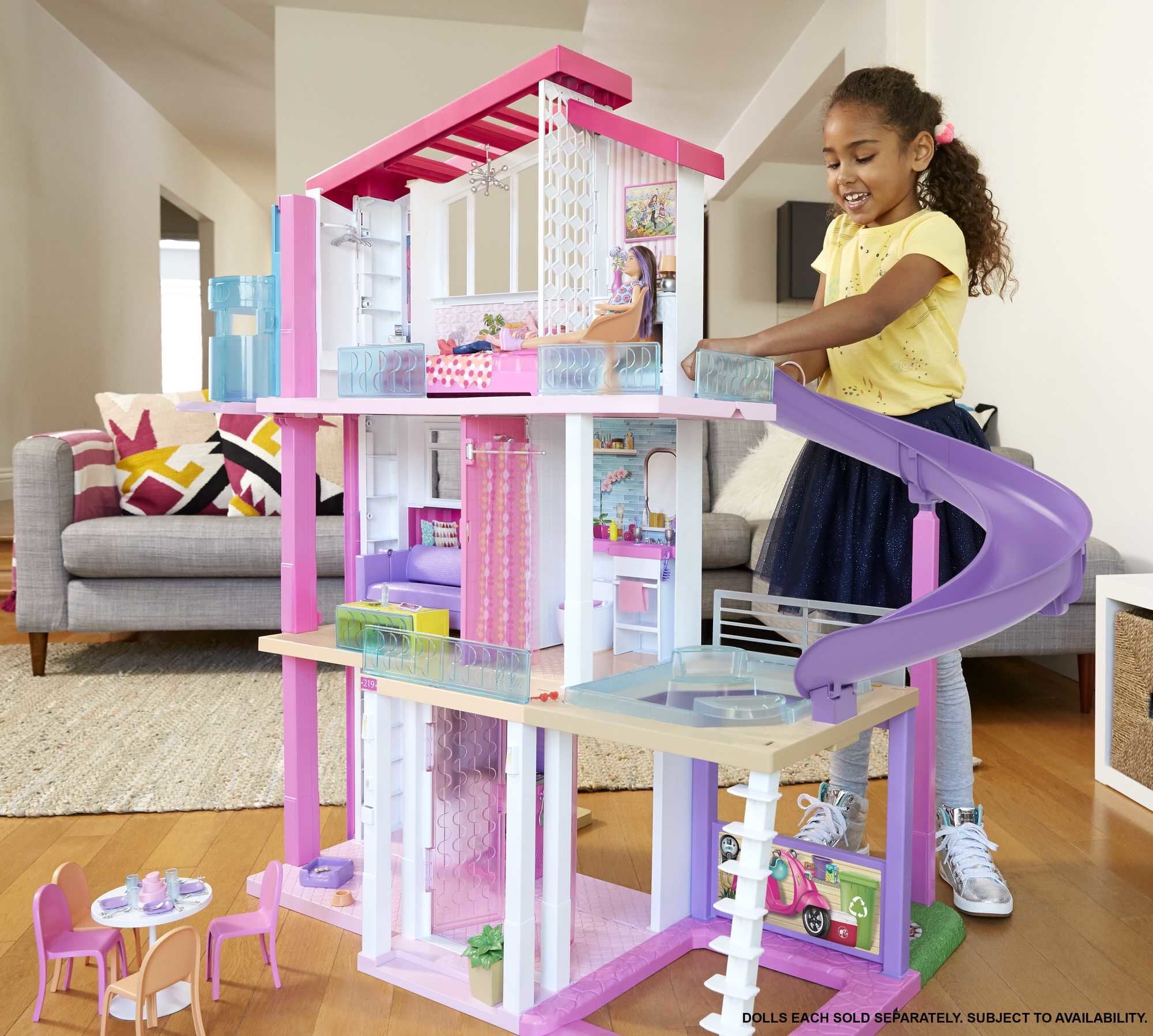 Barbie DreamHouse Dollhouse with Elevator, Pool, Lights & 70+ Accessories �C 3-Story Playset