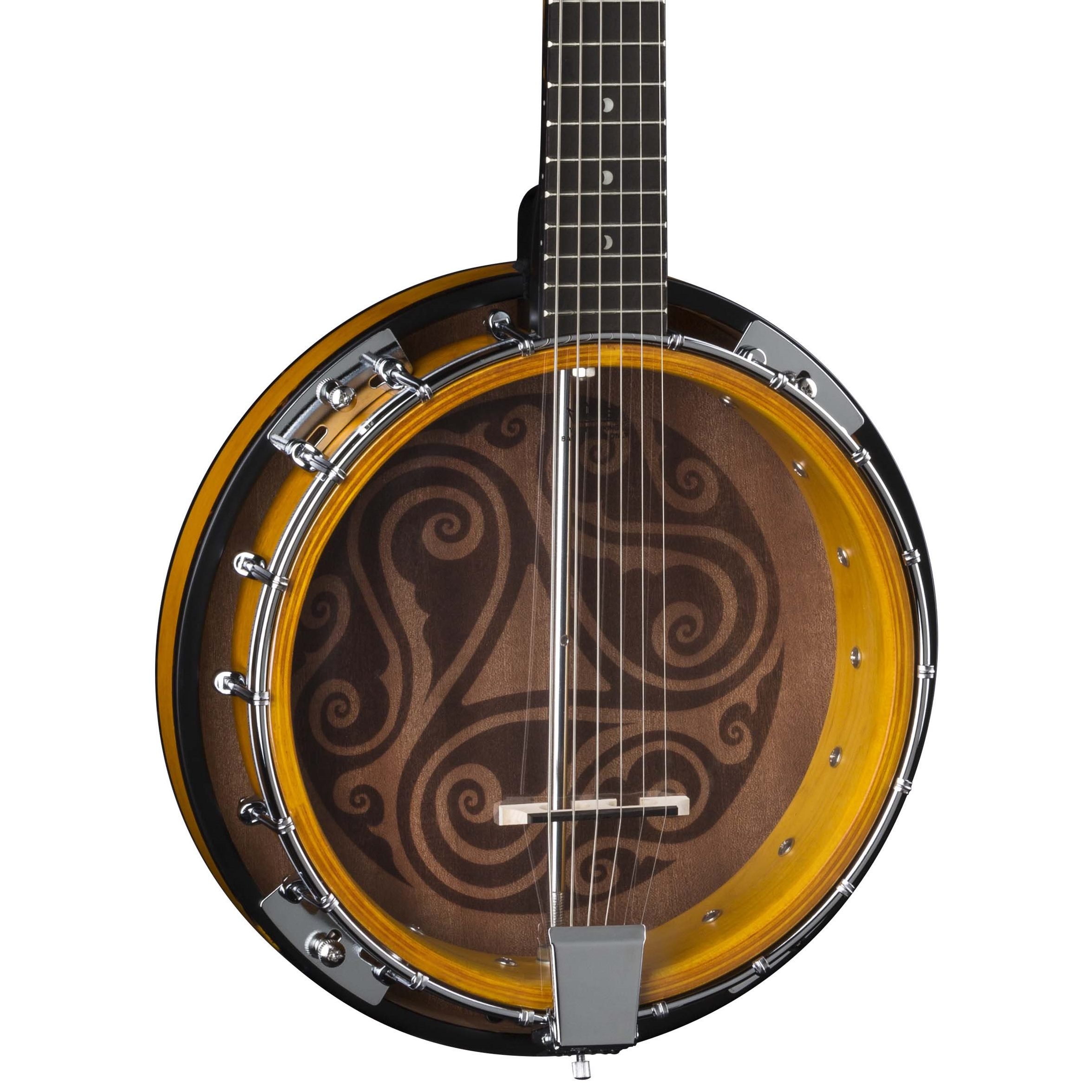 Luna Celtic 6 String Banjo Tobacco