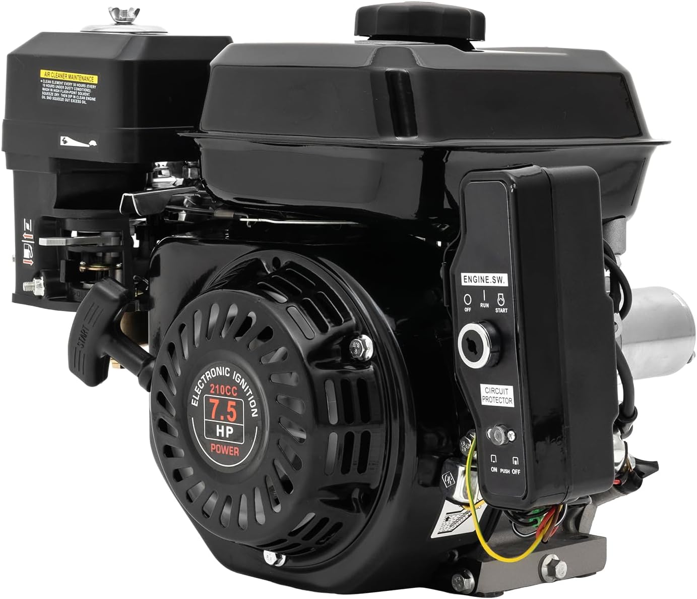 7.5HP 212CC 4-Stroke OHV Gasoline Engine with Electric Start for Go-Karts, Compressors, Generators, and More �C Durable & Fuel Efficient