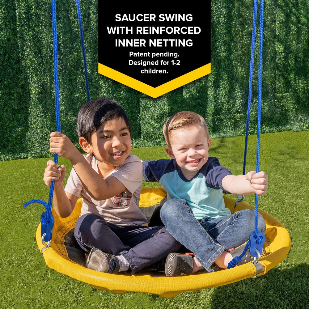 Sportspower Swing and Saucer Swing Metal Set with Heavy Duty A Frame, Holds up to 300 Lb.