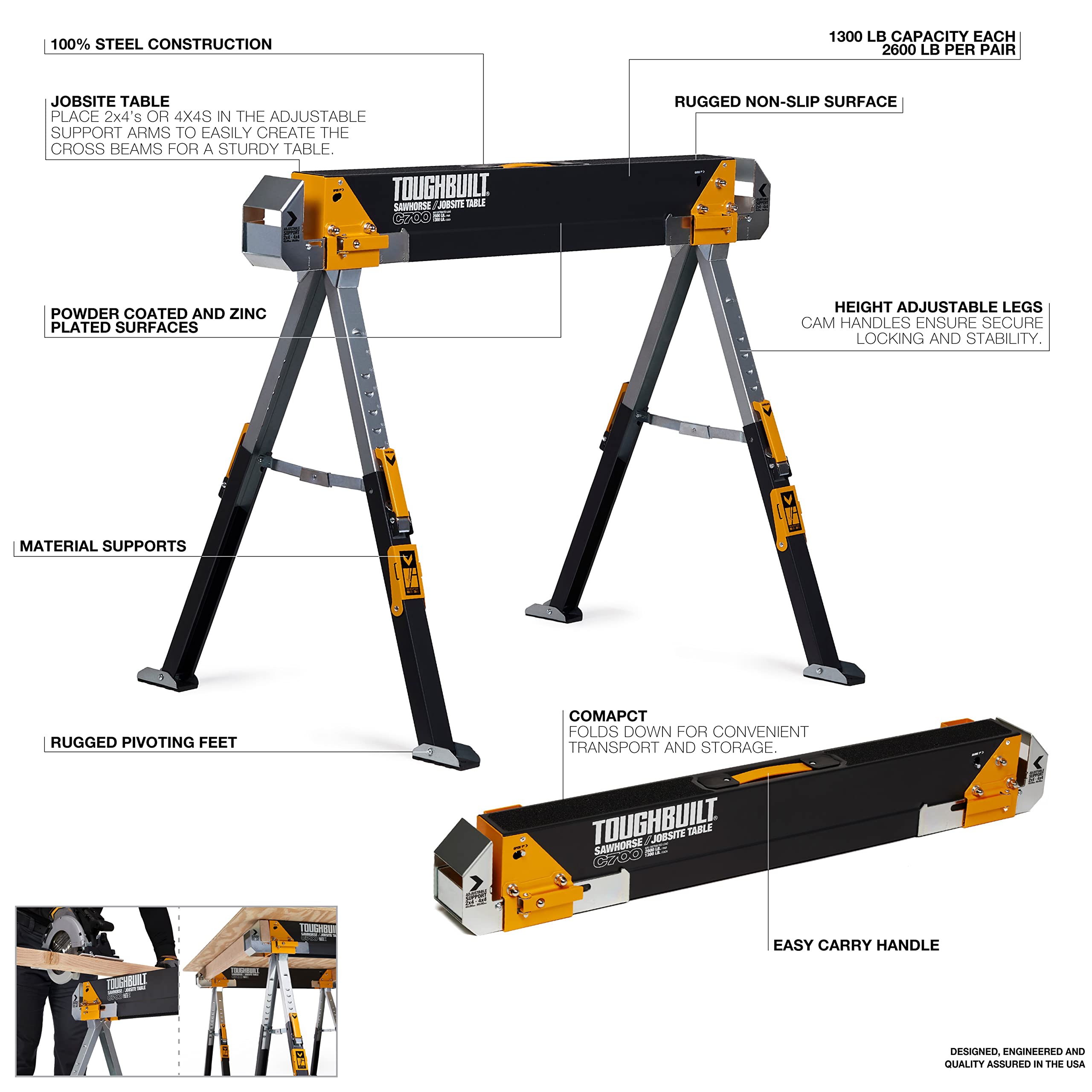 ToughBuilt TB C700 2 Sawhorse