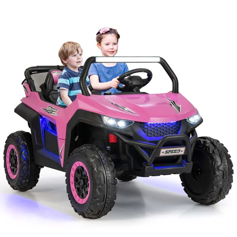 12V 2 Seater Kids Ride On Utv Car Battery Powered Rc Electric Vehicle With Lights Amp Music