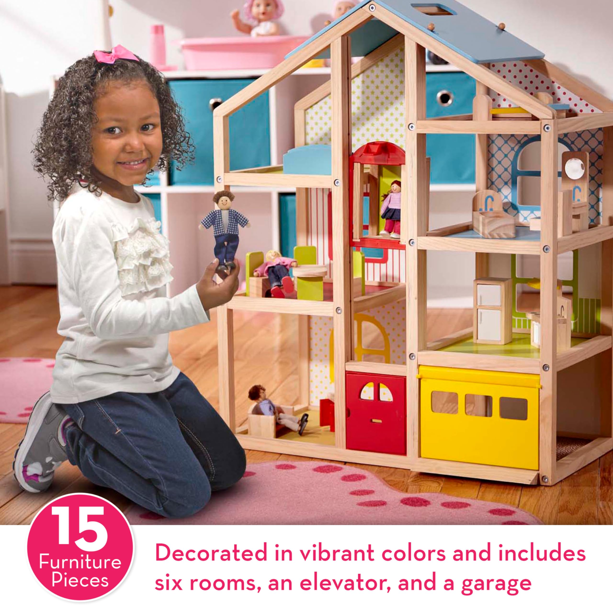 Melissa Doug Hi Rise Dollhouse Furniture