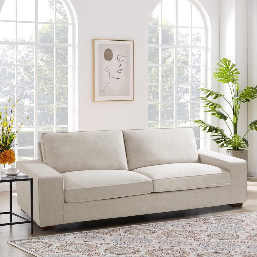 INGALIK 88.58" Modern Loveseat Sofa for Living Room, 3 Seater, Beige