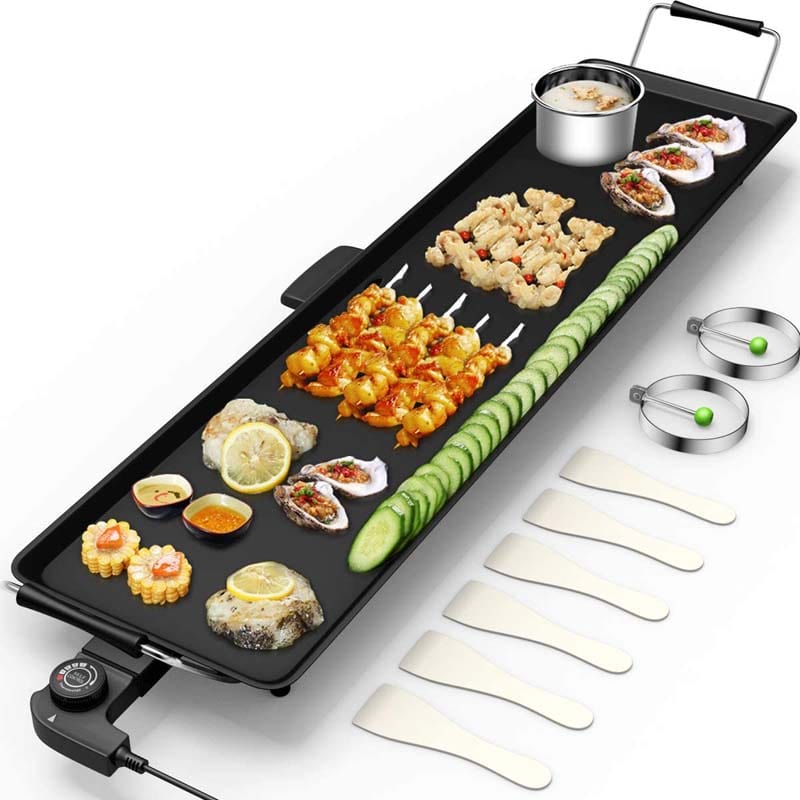 35Quot Extra Long Nonstick Electric Griddle Bbq Teppanyaki Table Top Grill Griddle With Adjustable Temperature Amp Drip Tray