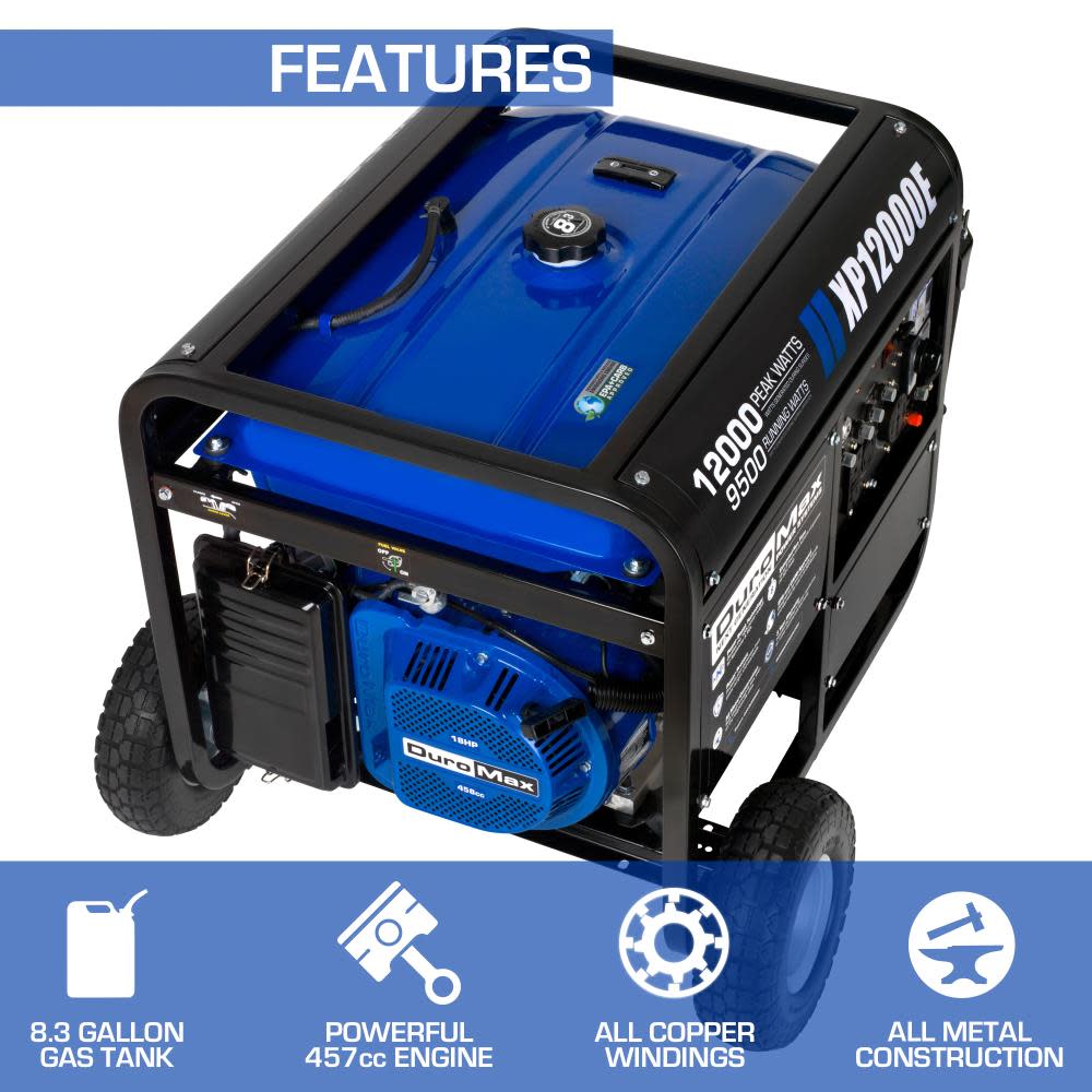 12000-Watt Gas Powered Portable Generator