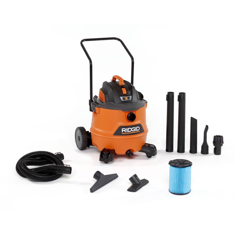 16 Gallon 6.5 Peak HP NXT Wet/Dry Shop Vacuum with Cart, Fine Dust Filter, Locking Hose and Accessories HD1800
