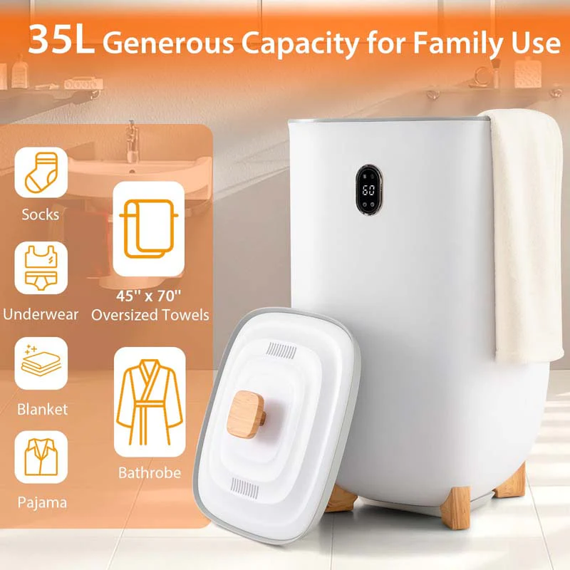 35L Large Towel Warmer Bucket Bathroom Spa Damp Towel Heater Amp Dryer Combo For Oversized Towels Bathrobes Blankets