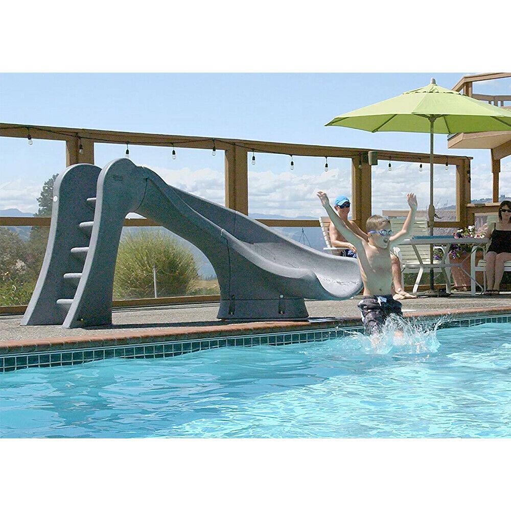 S.R. Smith 698 209 58124 Cyclone Right Curve Swimming Pool Slide, Gray Granite