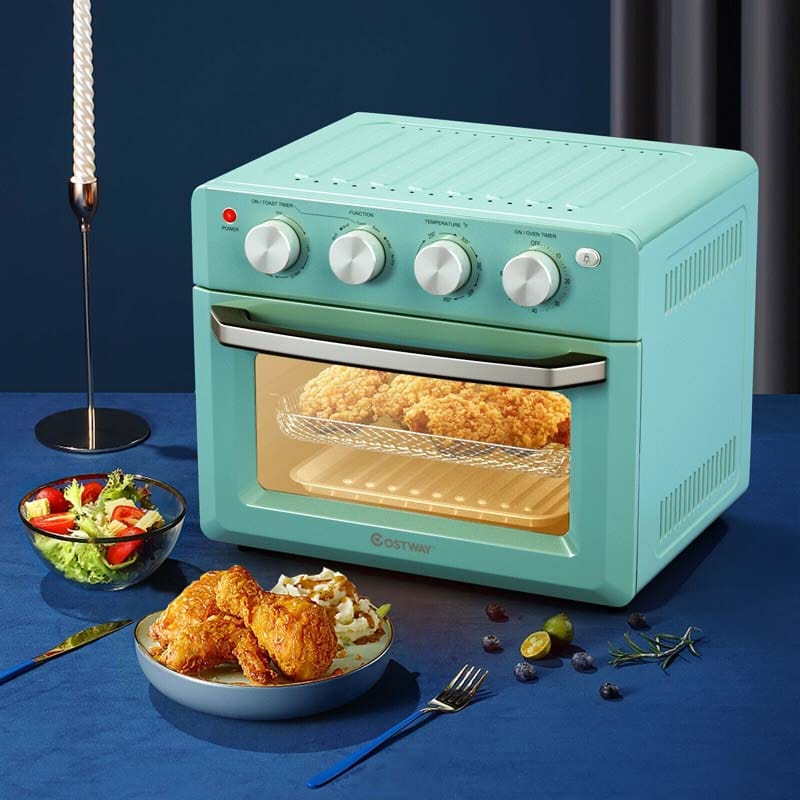 19 Qt Toaster Oven Countertop 7 In 1 1550W Convection Air Fryer With Timer Temperature Control 5 Accessories