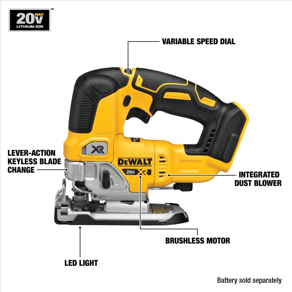 XR 20-Volt Max Brushless Variable Speed Keyless Cordless Jigsaw (Battery Included) Kit ;