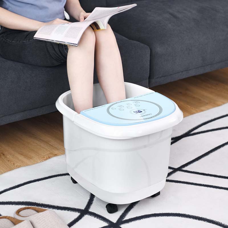 Foot Spa Bath Massager Pedicure Spa Tub With Heat 2 Rollers 4 Shiatsu Massagers Temperature Control Timer 3 Angle Shower