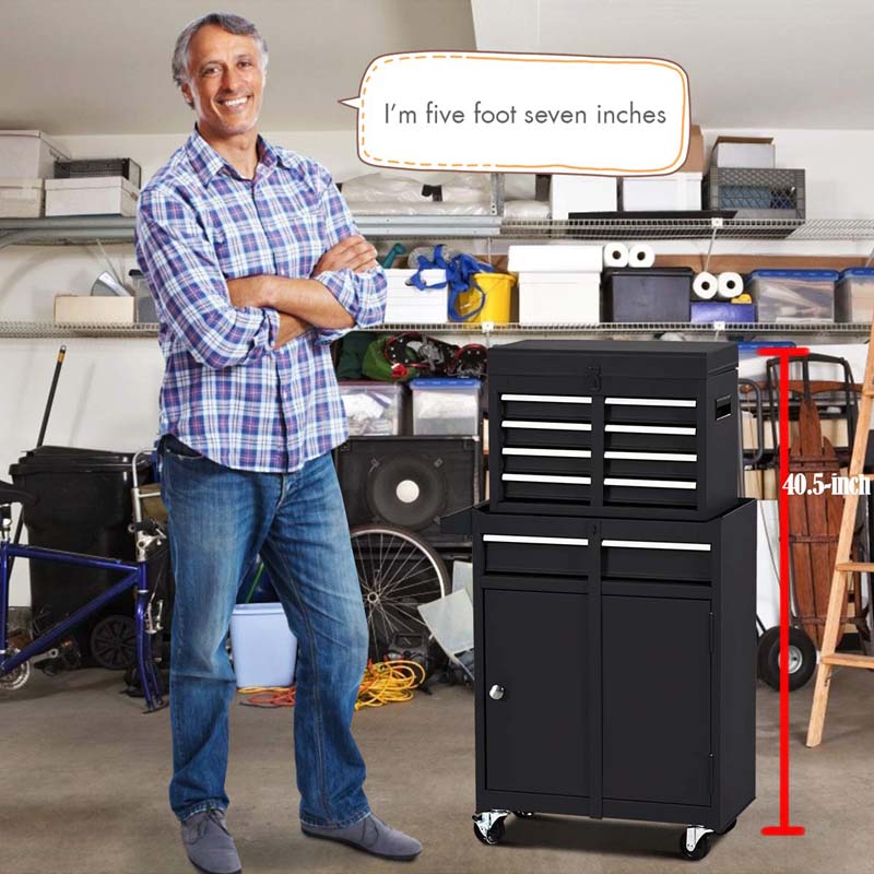 5 Drawer Rolling Tool Chest Removable Tool Storage Cabinet Metal Toolbox Organizer With Lock - Durable Tools For Home Projects