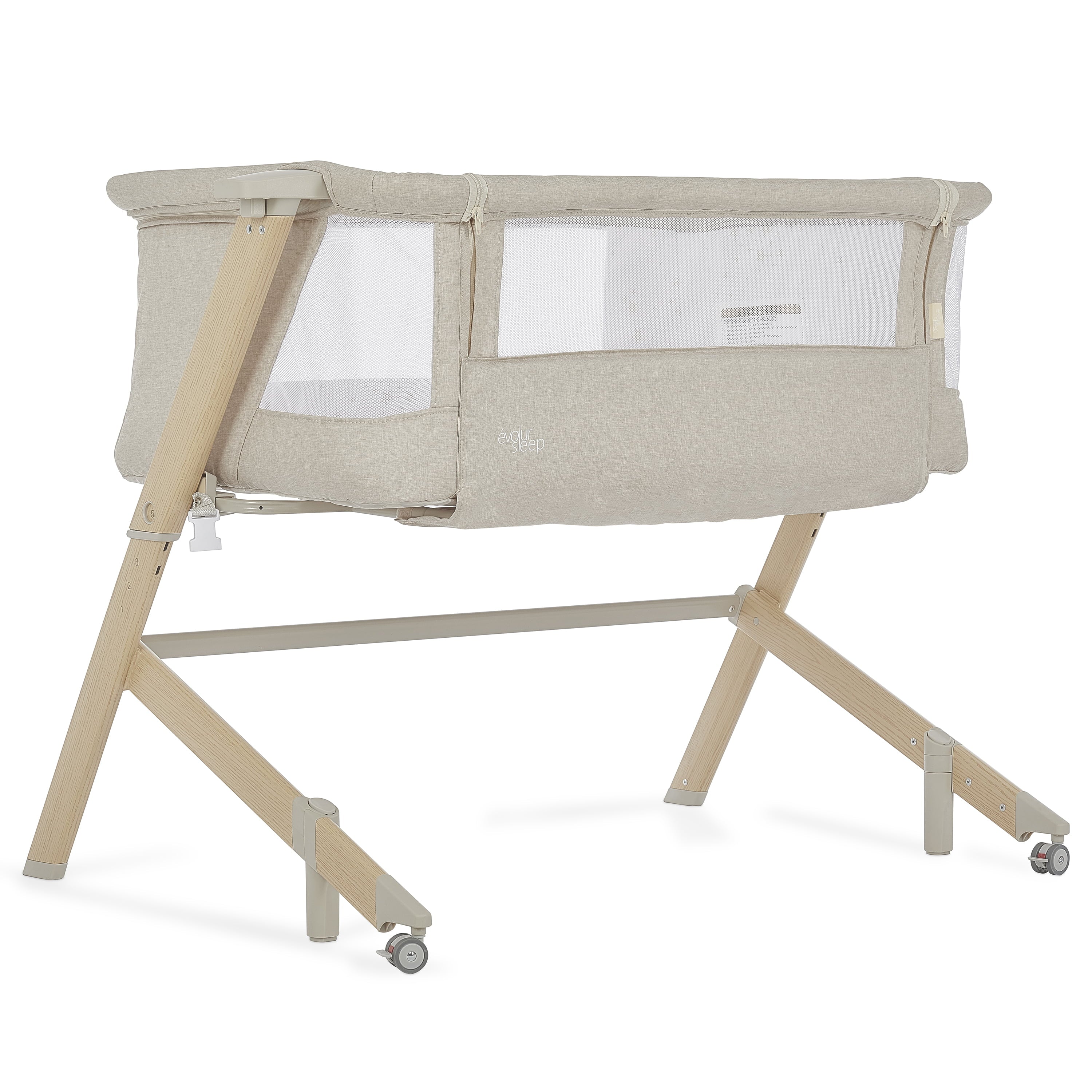 Evolur Stellar Bassinet and Bedside Sleeper in Beige