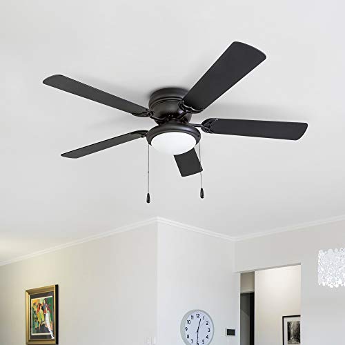 Portage Bay Hugger 52" Matte Black West Hill Ceiling Fan with Bowl Light Kit