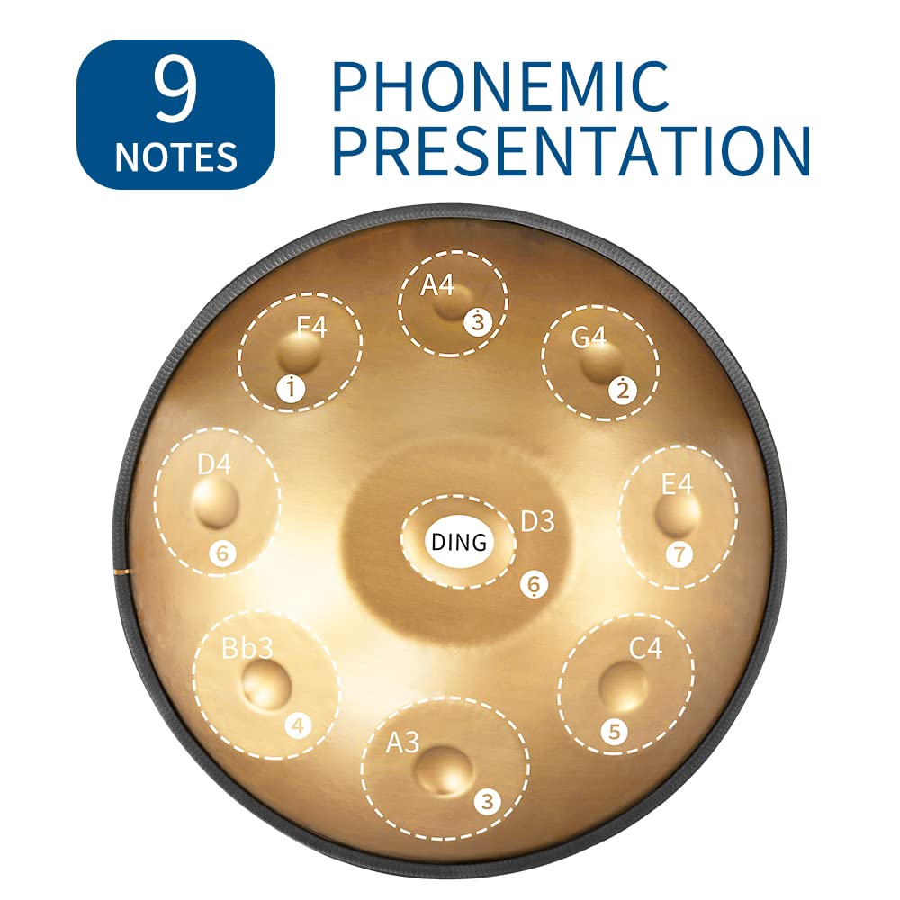 Yamaer Handpan 9Notes Drums Setsuff08Gold