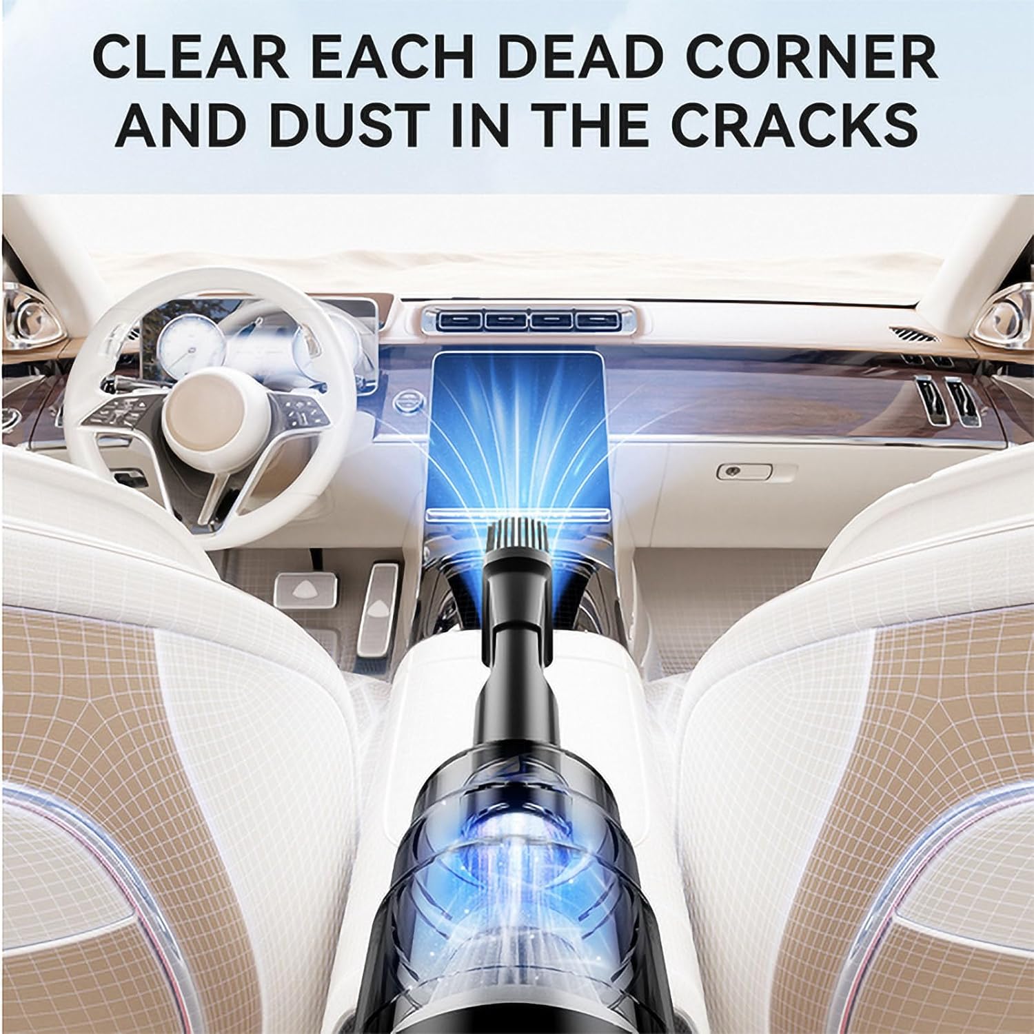 Car Mounted Vacuum Cleaner Wireless Portable Household Handheld Dust Collector Lightning Deals of Today Prime (Blue)