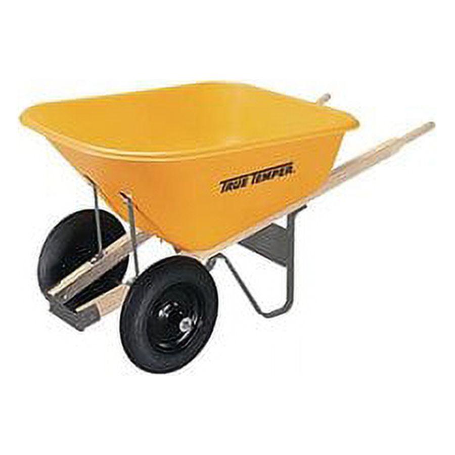 Ames 8 Cu Ft Poly Wheelbarrow with Dual Tires �C Durable Plastic Construction