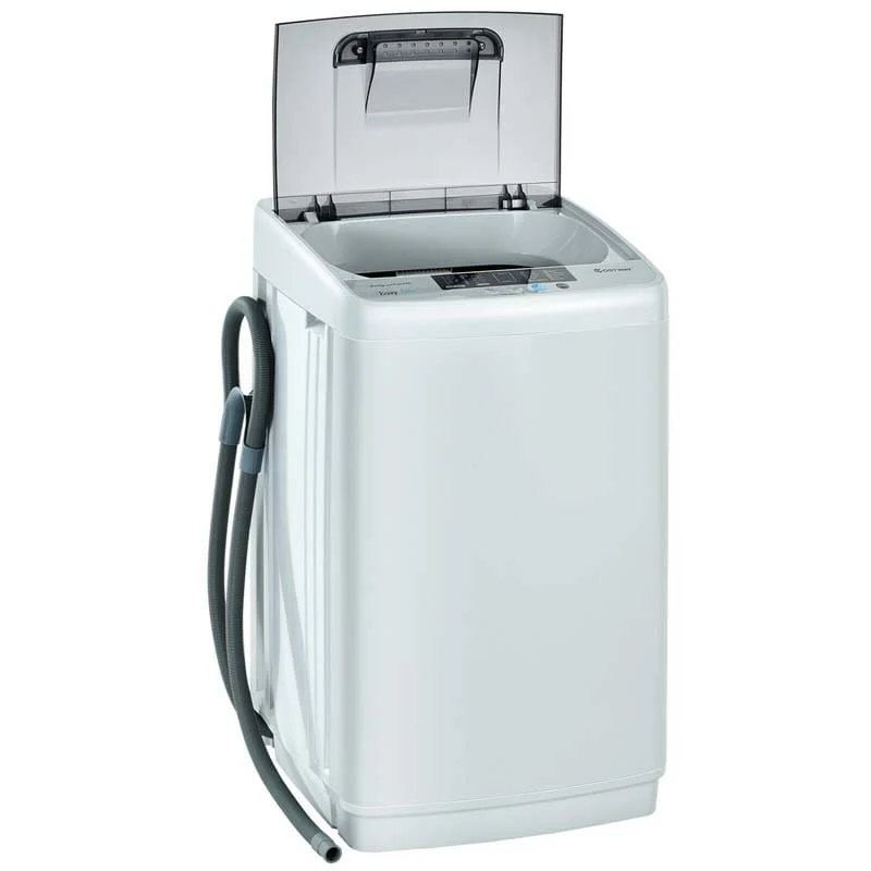 Full Automatic Portable Washing Machine With Drain Pump 88 Lbs 2 In 1 Top Load Washer Dryer Combo