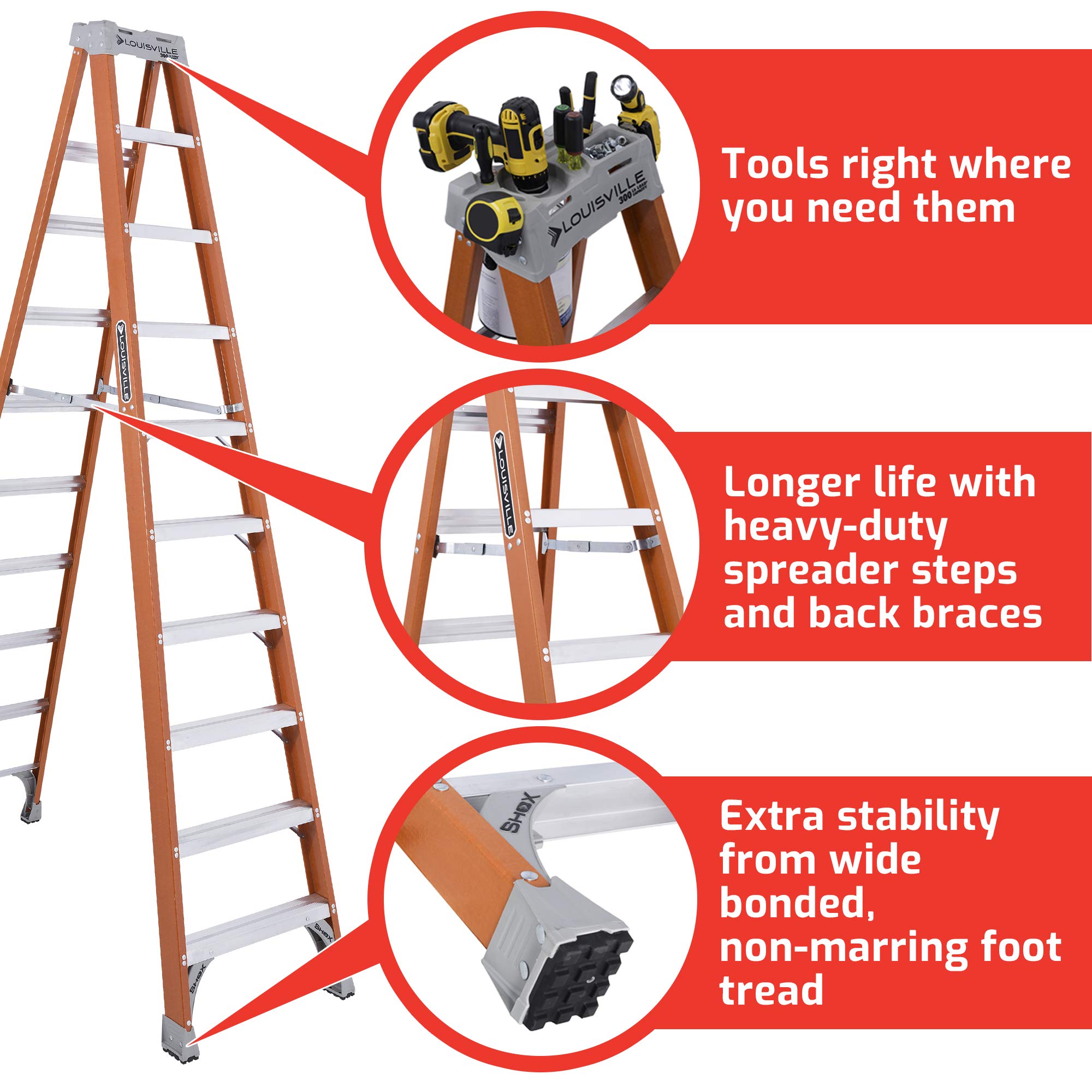 Louisville Ladder FS1510 Fiberglass 10 Feet
