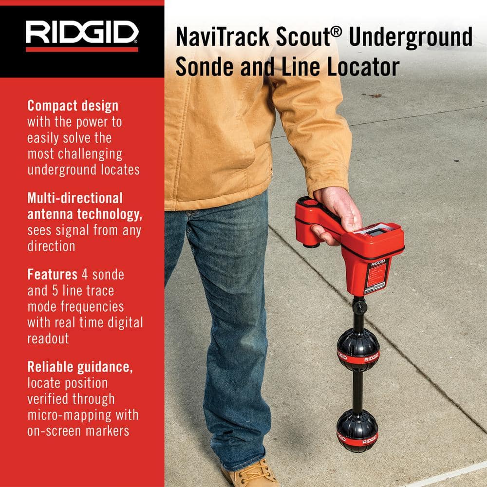 NaviTrack Scout Underground Sonde and Cable Locator, Multidirectional Locating Device, Battery Operated or Rechargeable 19238