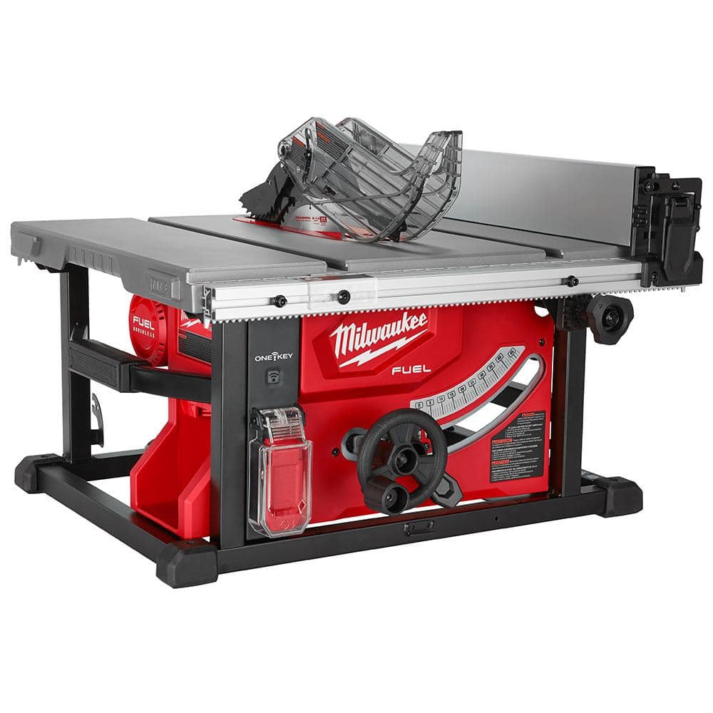 M18 FUEL ONE-KEY 18-Volt Lithium-Ion Brushless Cordless 8-1/4 in. Table Saw with Stand and 10 in. Miter Saw with Stand 2736-20-2734-20-48-08-0561-48-08-0551