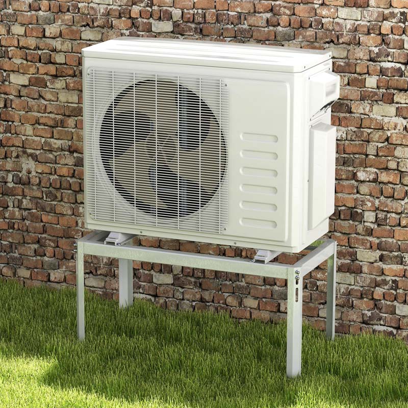 Mini Split Ground Stand For 9000 36000 Btu Ductless Air Conditioners Adjustable Outdoor Ac Unit Bracket With Heavy Duty Metal Frame