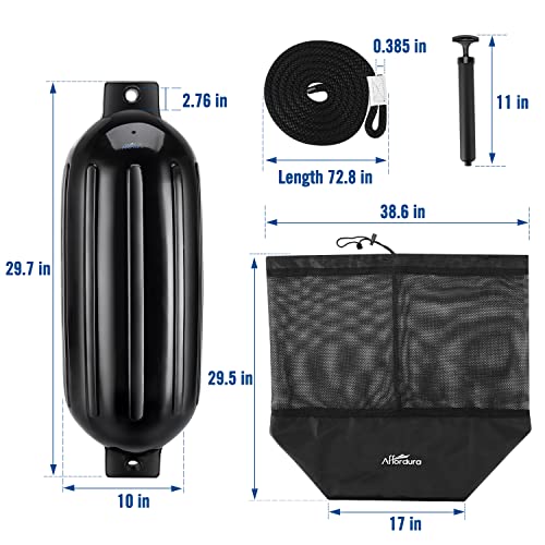 Affordura Boat Fender 4 Pack Boat Bumpers Fenders with 4 Ropes, Boat Bumpers for Pontoon