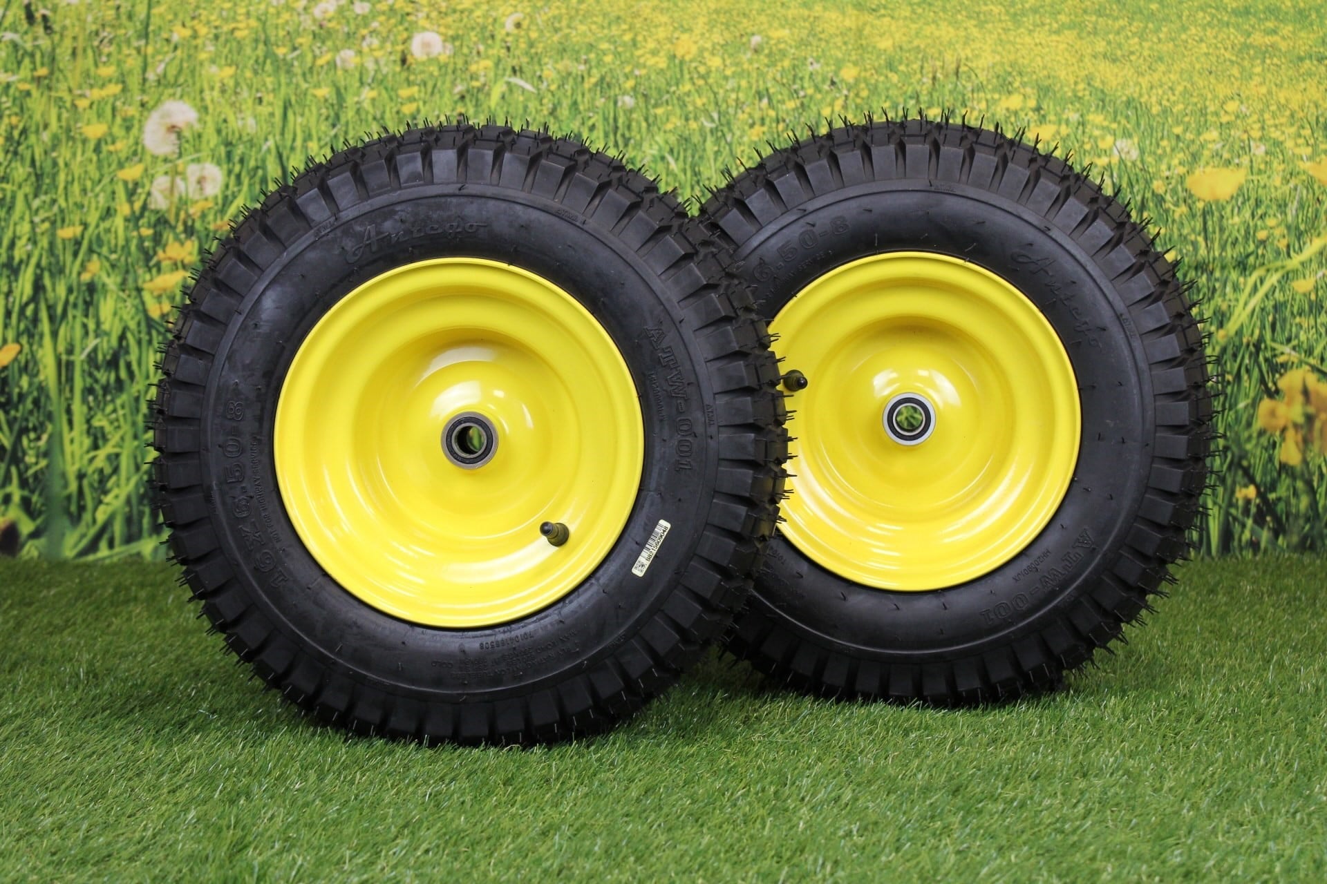 AntTire and Wheel (Set of 2) 16x6.50-8 Tires and Wheels 4 Ply for Lawn and Garden Mower Turf Tires .75