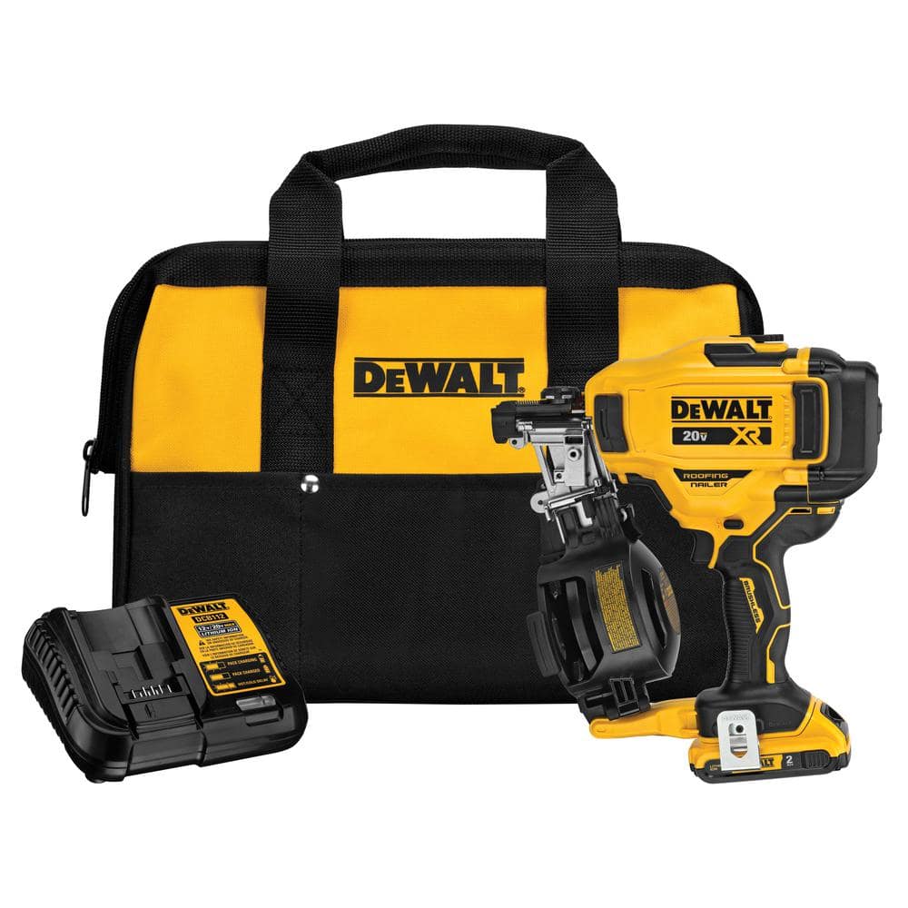 20V MAX Lithium-Ion 15-Degree Cordless Roofing Nailer Kit with 2.0Ah Battery Charger and Bag DCN45RND1