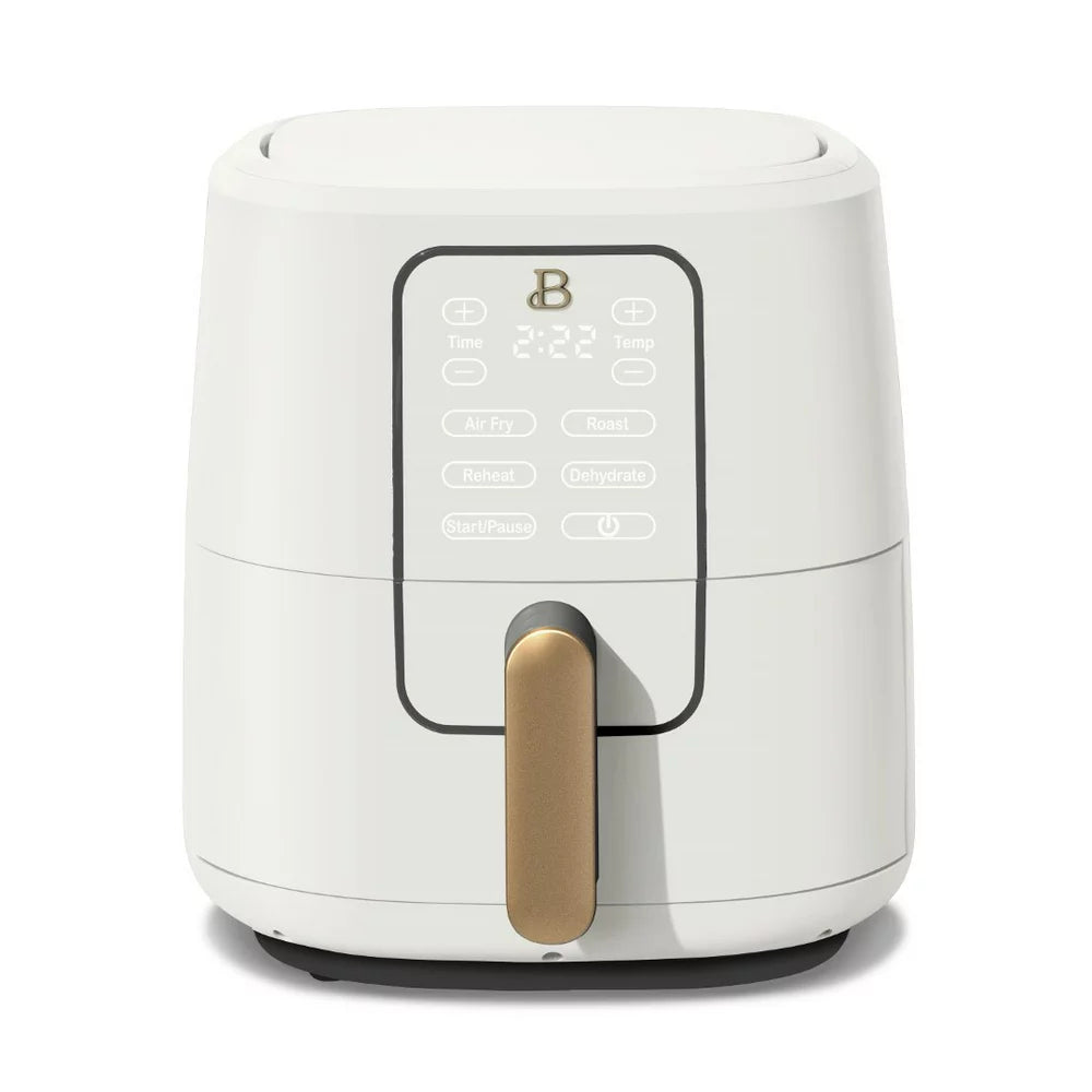 Beautiful 6 Quart Air Fryer with Turbocrisp Technology and Touch Activated Display, White Icing by Drew Barrymore