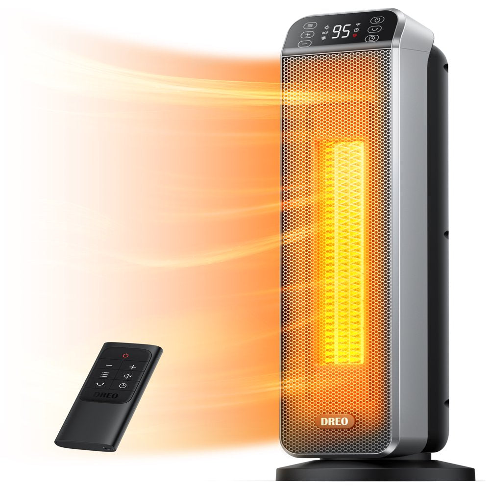 Dreo Electric Space Heater, 24" 11ft/s Fast Quiet Heating with Remote, 3 Modes