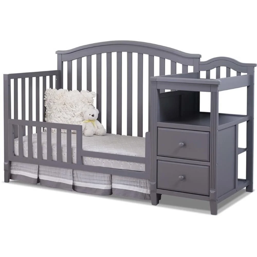Sorelle Furniture Berkley 4-in-1 Convertible Crib and Changer, Gray
