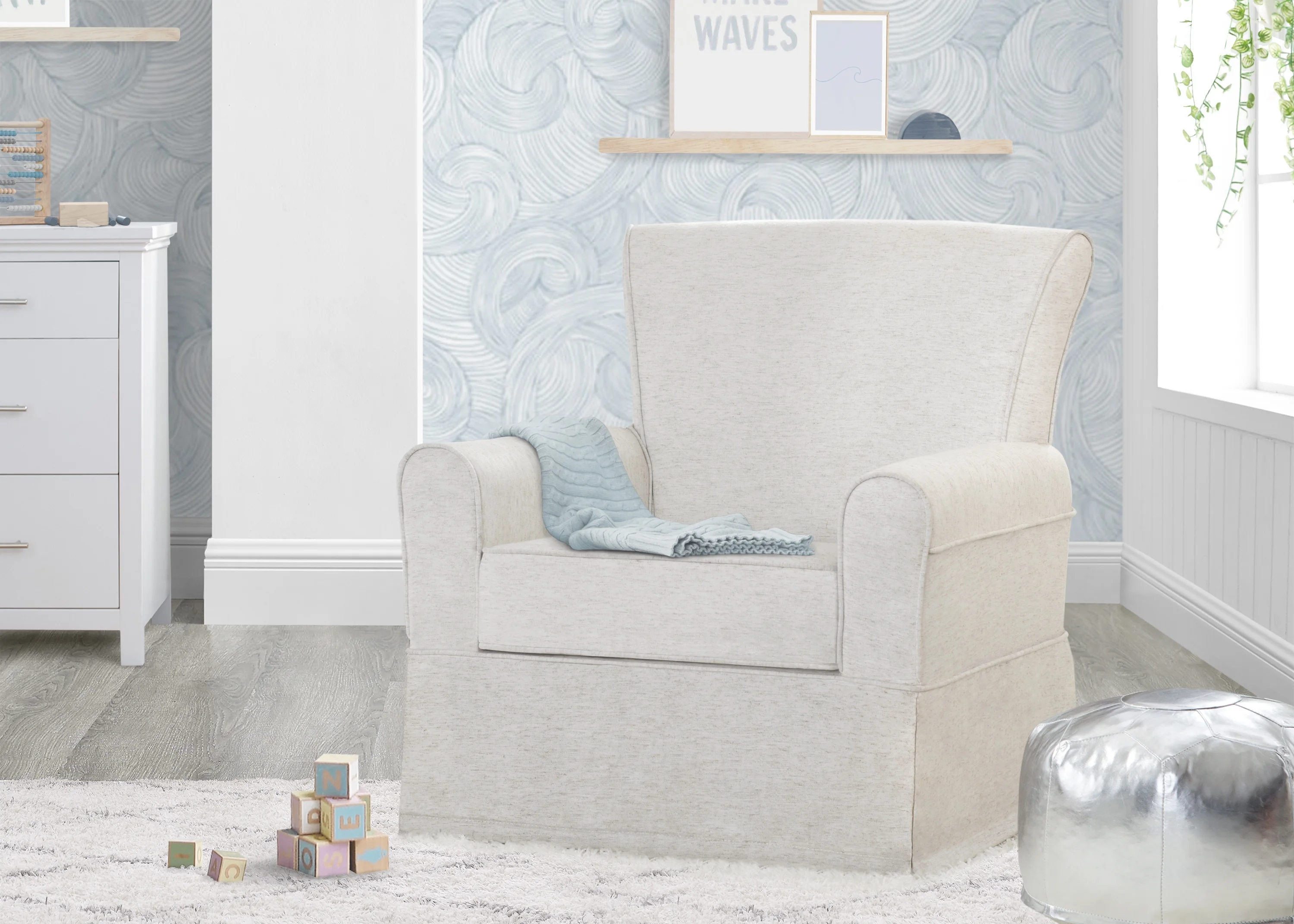 Delta Children Epic Nursery Glider Swivel Rocker Chair, Sand