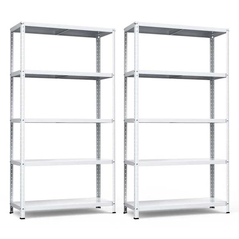 White 39Quot X 16Quot X 74Quot 5 Tier Heavy Duty Metal Storage Shelving Unit Multi Use Storage Racks Utility Shelves